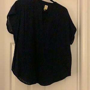 Navy blue cotton very top.